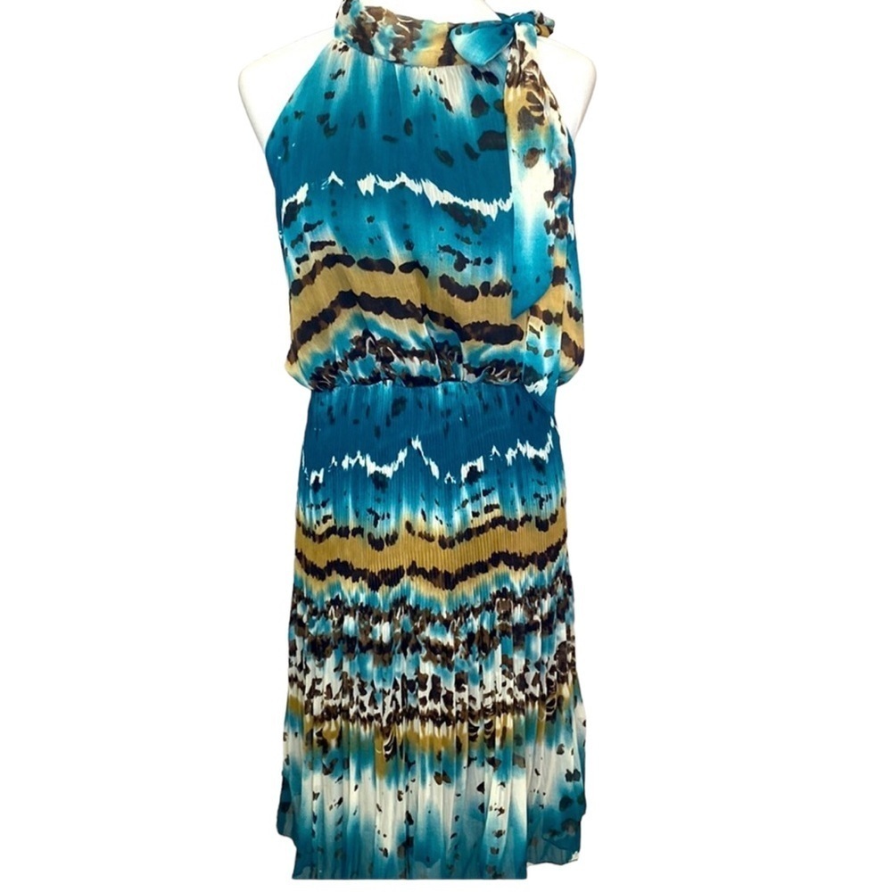 Ashley Stewart Halter Tie Pleated Dress